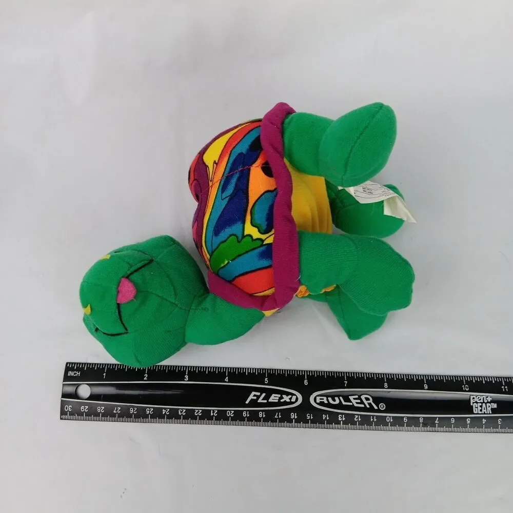 Ace Novelty Green Turtle Plush Colorful Shell Tongue Out Carnival Prize Vintage